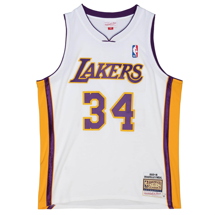 Camiseta Los Angeles Lakers Shaquille O'Neal NO 34 Mitchell & Ness 2003-04 Blanco
